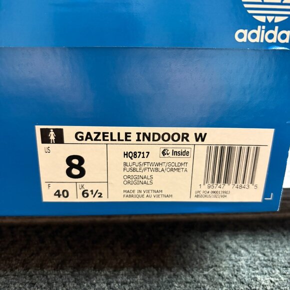 NWT Womens Adidas Gazelle Indoor Athletic Shoe - Blue Fusion, Size 8 - Picture 4 of 10